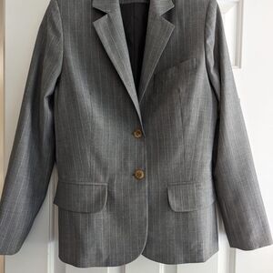Vintage 90s Office Tailored Givenchy Grey Wool Blazer